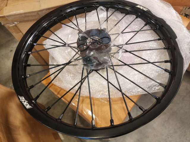 KKE 19/16 Kid's Dirt Bike Wheels Rims Compatible with  KTM 85 SX 2025 / Husqvarna TC 85 2025 / Gas Gas MC 85 Black Hub