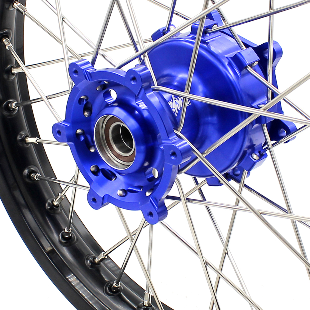 for DRZ400SM 05-25 DRZ400S 00-25 DRZ400 E - KKE Cush Drive Supermoto Motard Wheels fit Suzuki CNC Hubs 1.6*21"/2.15*18" (Blue Hub/ Gold Hub/ Black Hub / Red Hub / Silver Hub / Black Rim)
