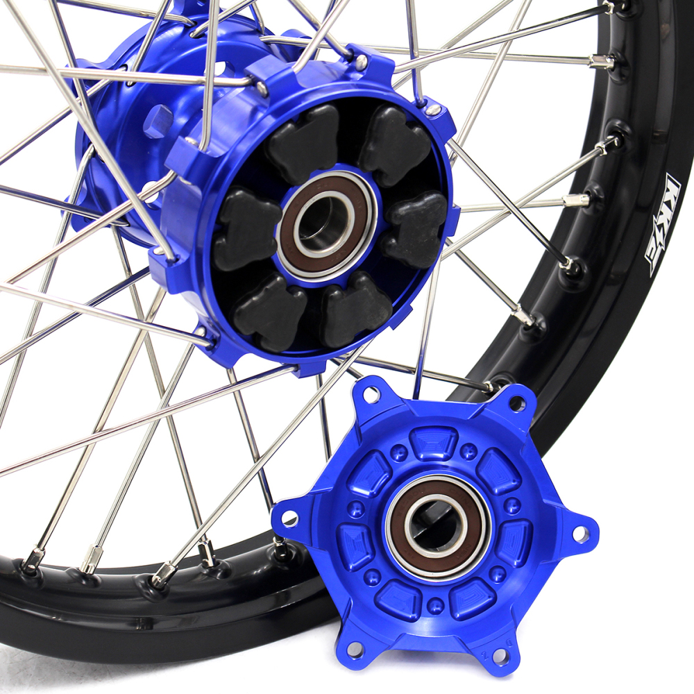 for DRZ400SM 05-25 DRZ400S 00-25 DRZ400 E - KKE Cush Drive Supermoto Motard Wheels fit Suzuki CNC Hubs 1.6*21"/2.15*18" (Blue Hub/ Gold Hub/ Black Hub / Red Hub / Silver Hub / Black Rim)
