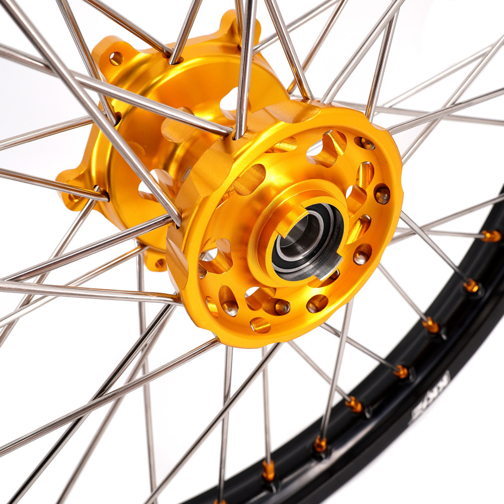 for DRZ400SM 05-25 DRZ400S 00-25 DRZ400 E - KKE Cush Drive Supermoto Motard Wheels fit Suzuki CNC Hubs 1.6*21"/2.15*18" (Blue Hub/ Gold Hub/ Black Hub / Red Hub / Silver Hub / Black Rim)