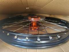 Returned Wheels Compatible with KTM 85 SX 2003-2020 / Husqvarna TC 85 2014 - 2020 -- KKE 19/16 Kid's Dirt Bike WheelsOrange Hub / Silver Nipples