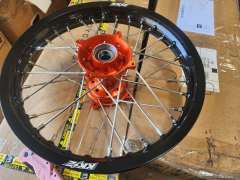 Returned Wheels Compatible with KTM 85 SX 2003-2020 / Husqvarna TC 85 2014 - 2020 -- KKE 19/16 Kid's Dirt Bike WheelsOrange Hub / Silver Nipples