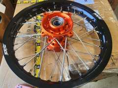 Returned Wheels Compatible with KTM 85 SX 2003-2020 / Husqvarna TC 85 2014 - 2020 -- KKE 19/16 Kid's Dirt Bike WheelsOrange Hub / Silver Nipples