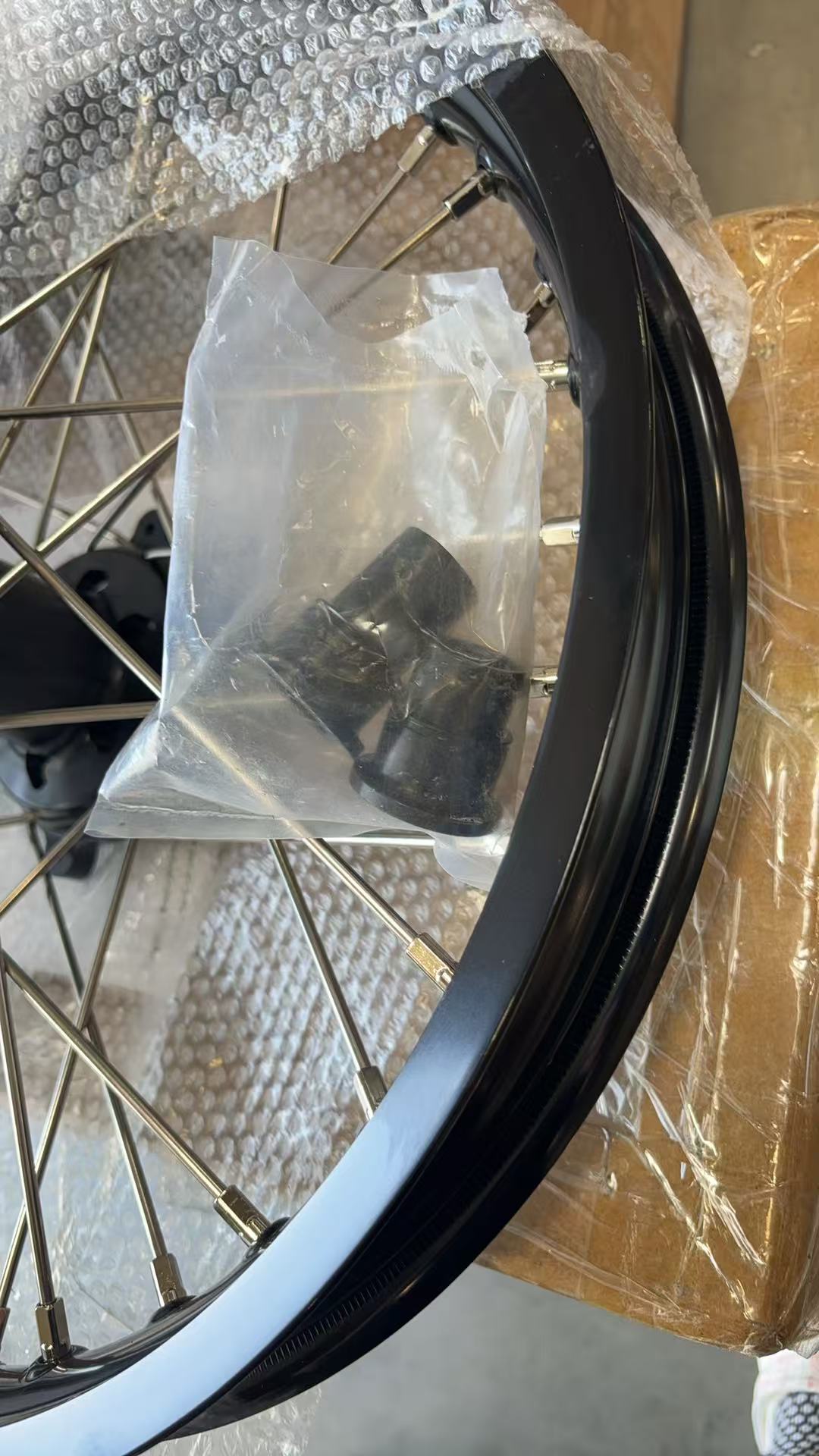 Returned Wheels for RM125 RM250 1996-2000-- KKE Dirt Bike Wheels fit Suzuki Black Rim CNC Black Hub with Discs & a Rear Sprocket