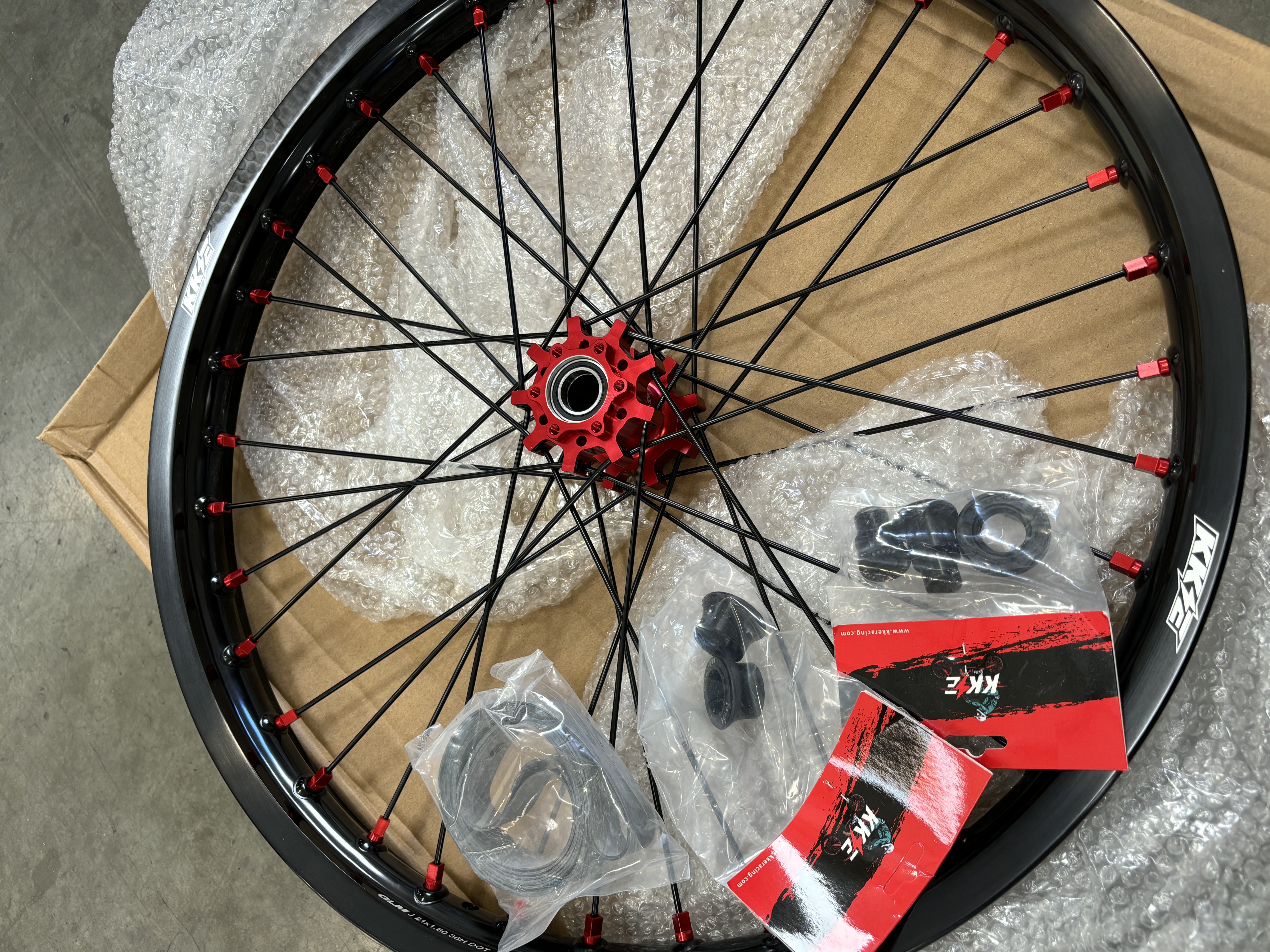 Returned Wheels for Sur-Ron Light Bee-X 2019-2025 ---KKE 1.6*21" & 1.85*18" Electric Dirt Bike Wheels Rims Red