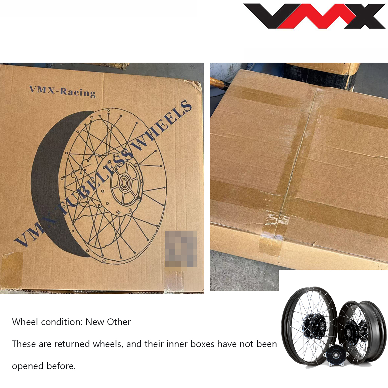 New Other Wheels  for BMW F800GS 2008-2020 --VMX 2.15*21"/4.25*17" Tubeless Wheels Rims Black Hub Black Rim