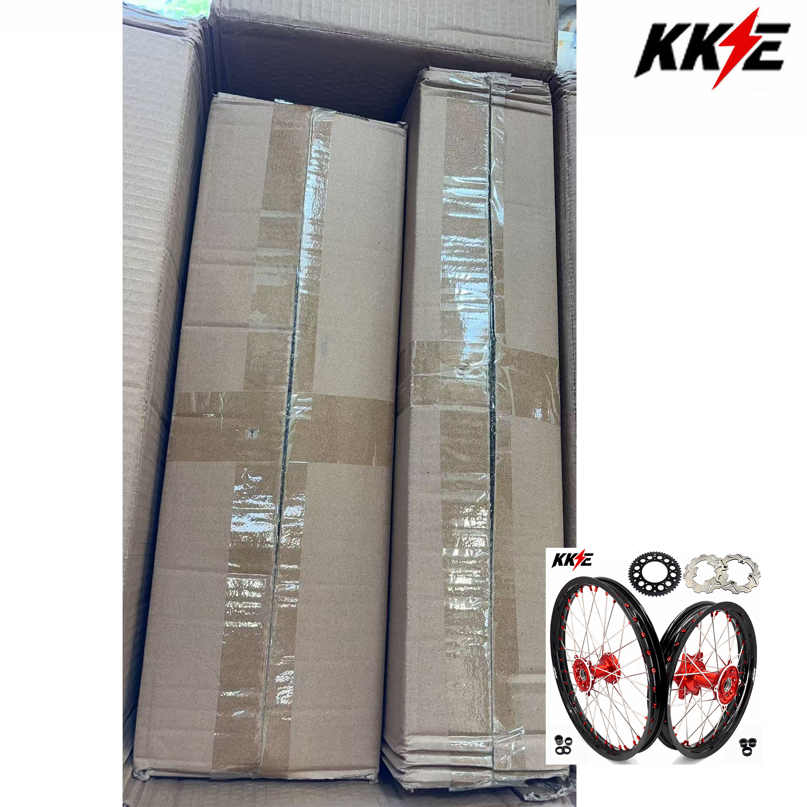 Returned Wheels for Honda CRF250R 2015-2025 CRF450R 15-2025 ---KKE 21/19 Dirt Bike Wheels Rims (Cast Hubs) with Discs