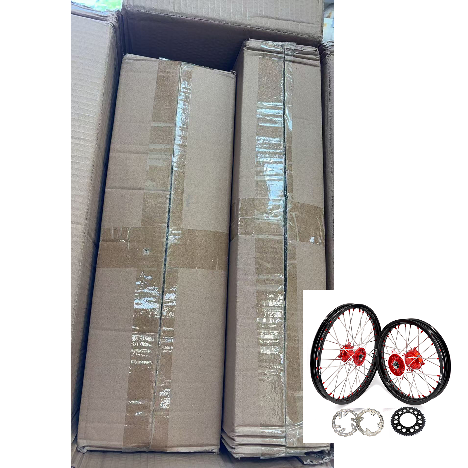 Returned Wheels for Honda CRF250R 2015-2025 CRF450R 15-2025 ---KKE 21/19 Dirt Bike Wheels Rims (Cast Hubs) with Discs