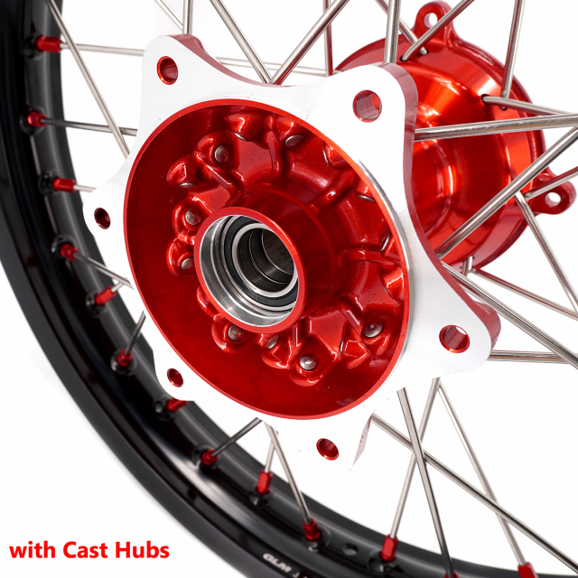 for Honda CRF250R 2014-2025 CRF450R 13-2025 ---KKE Dirt Bike Wheels Rims (Gold Hub/ Black Hub / Red Hub / Gold Rim / Black Rim)