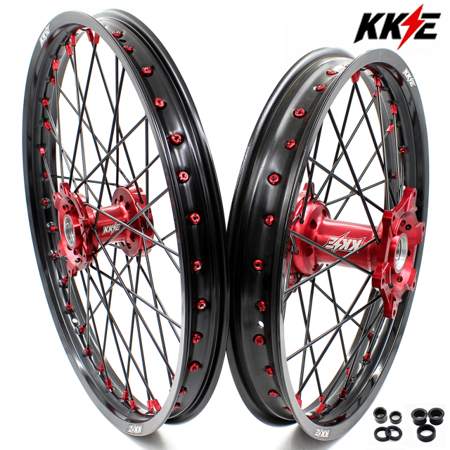 for Honda CRF250R 2014-2025 CRF450R 13-2025 ---KKE Dirt Bike Wheels Rims (Gold Hub/ Black Hub / Red Hub / Gold Rim / Black Rim)