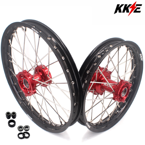 for Honda CR80R 1993-2002 CR85R 2003-2008 -- KKE Dirt Bike Kid's Front & Rear Wheels Rims Set Multi Specification (Blue Red Black Silver)