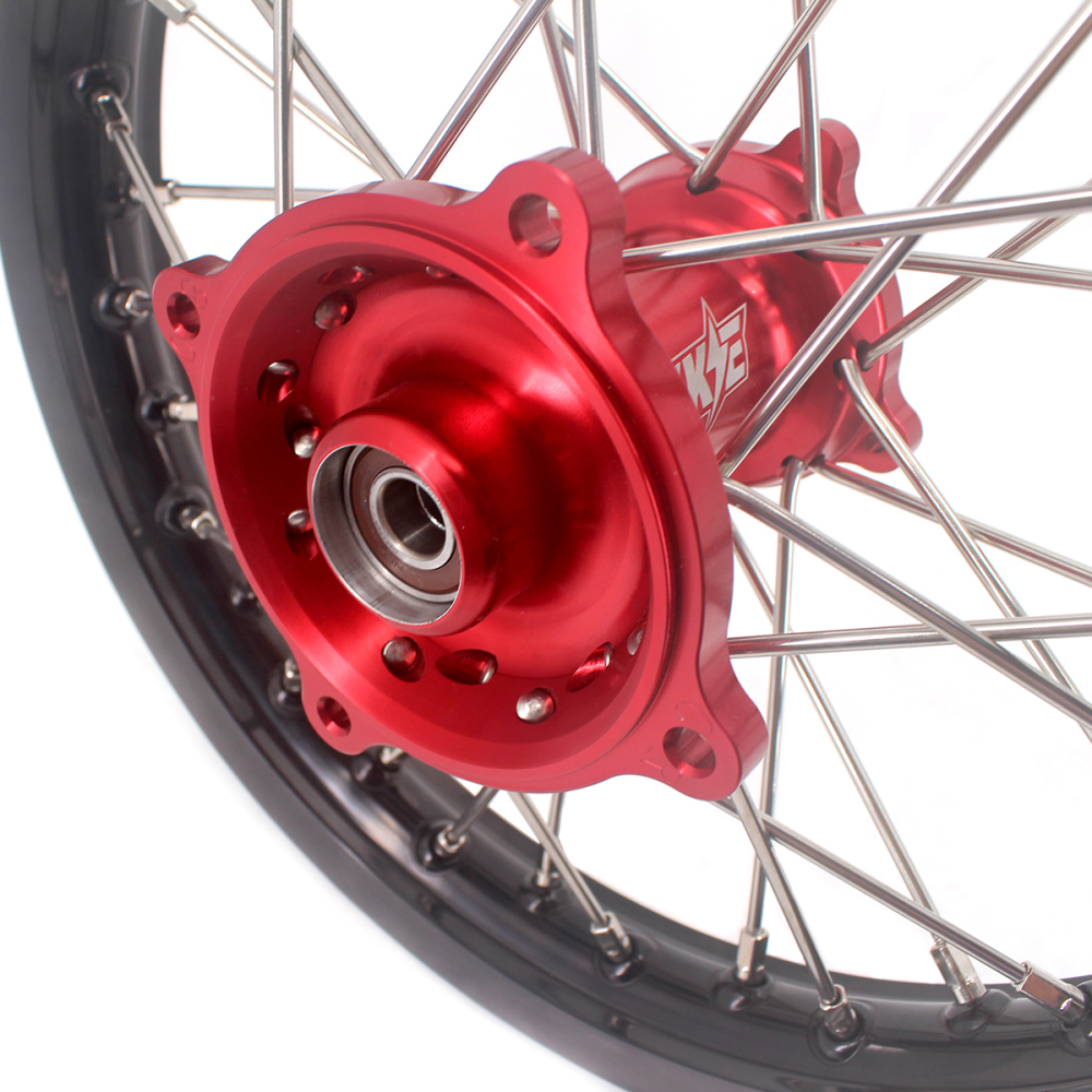 for Honda CR80R 1993-2002 CR85R 2003-2008 -- KKE Dirt Bike Kid's Front & Rear Wheels Rims Set Multi Specification (Blue Red Black Silver)