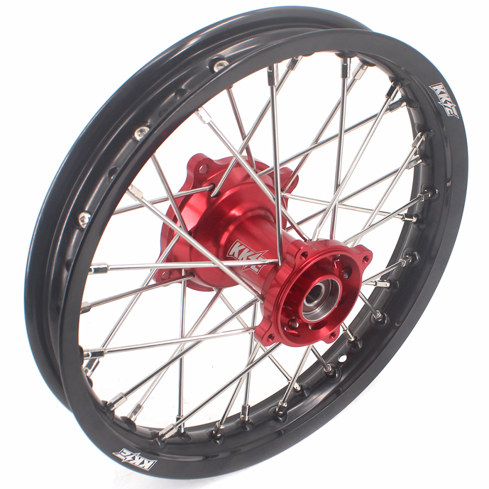 for Honda CR80R 1993-2002 CR85R 2003-2008 -- KKE Dirt Bike Kid's Front & Rear Wheels Rims Set Multi Specification (Blue Red Black Silver)