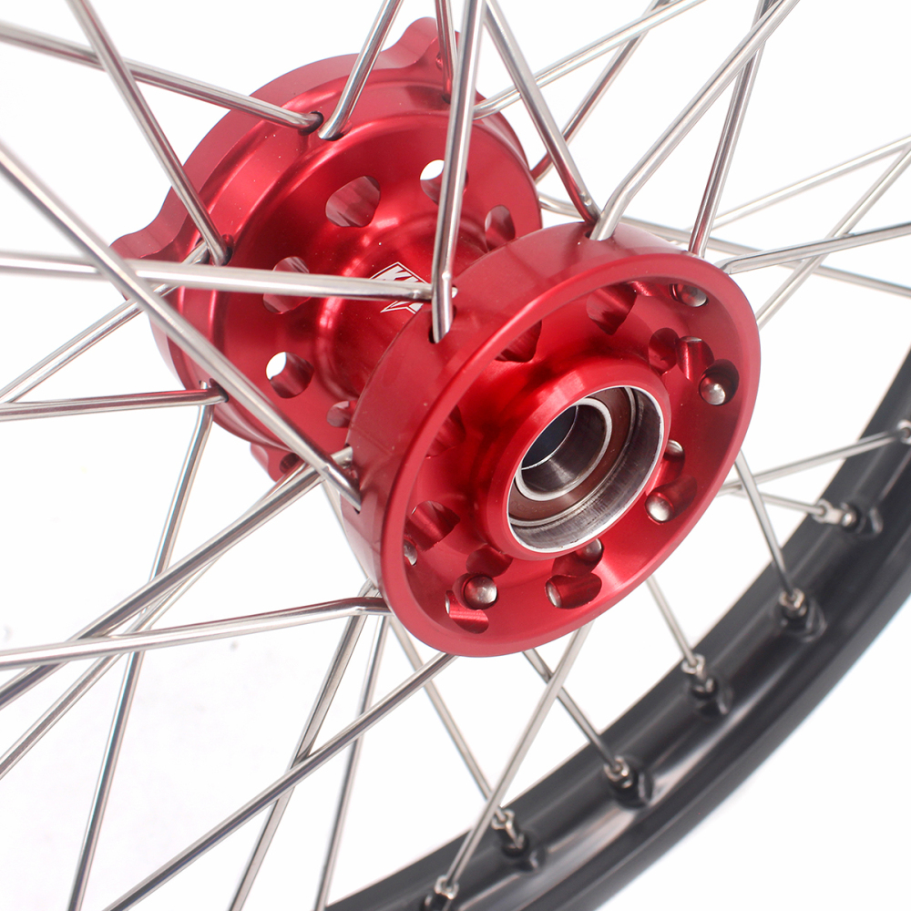 for Honda CR80R 1993-2002 CR85R 2003-2008 -- KKE Dirt Bike Kid's Front & Rear Wheels Rims Set Multi Specification (Blue Red Black Silver)