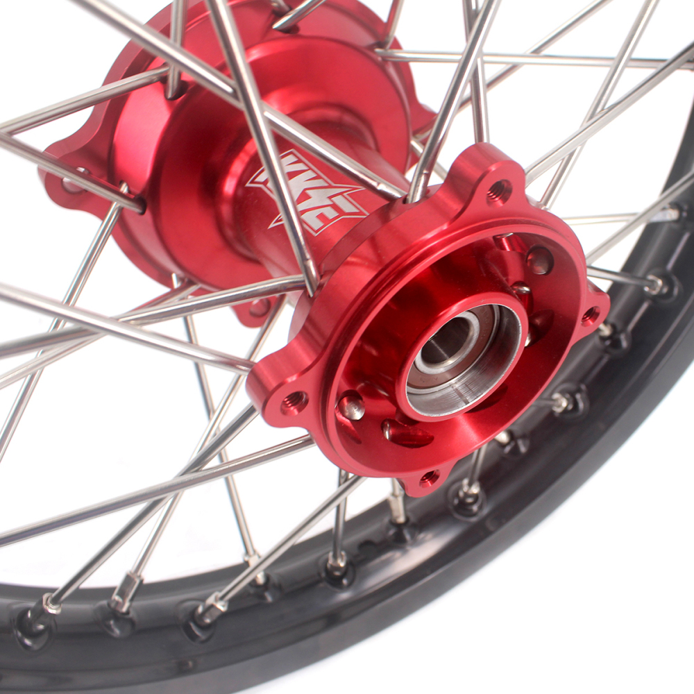 for Honda CR80R 1993-2002 CR85R 2003-2008 -- KKE Dirt Bike Kid's Front & Rear Wheels Rims Set Multi Specification (Blue Red Black Silver)