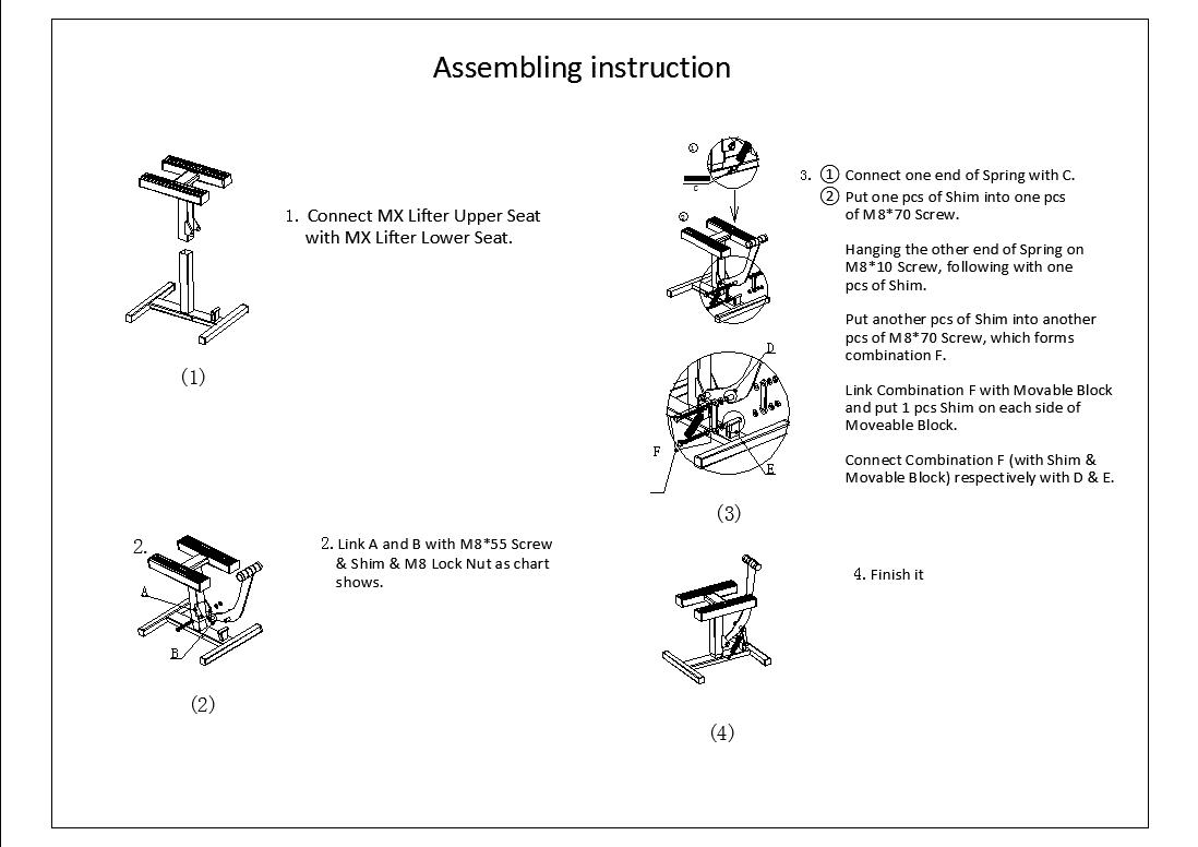 Motorcycle Motocross Dirt Bike Pit Bike Adjustable Steel Lift Jack Stand Red
