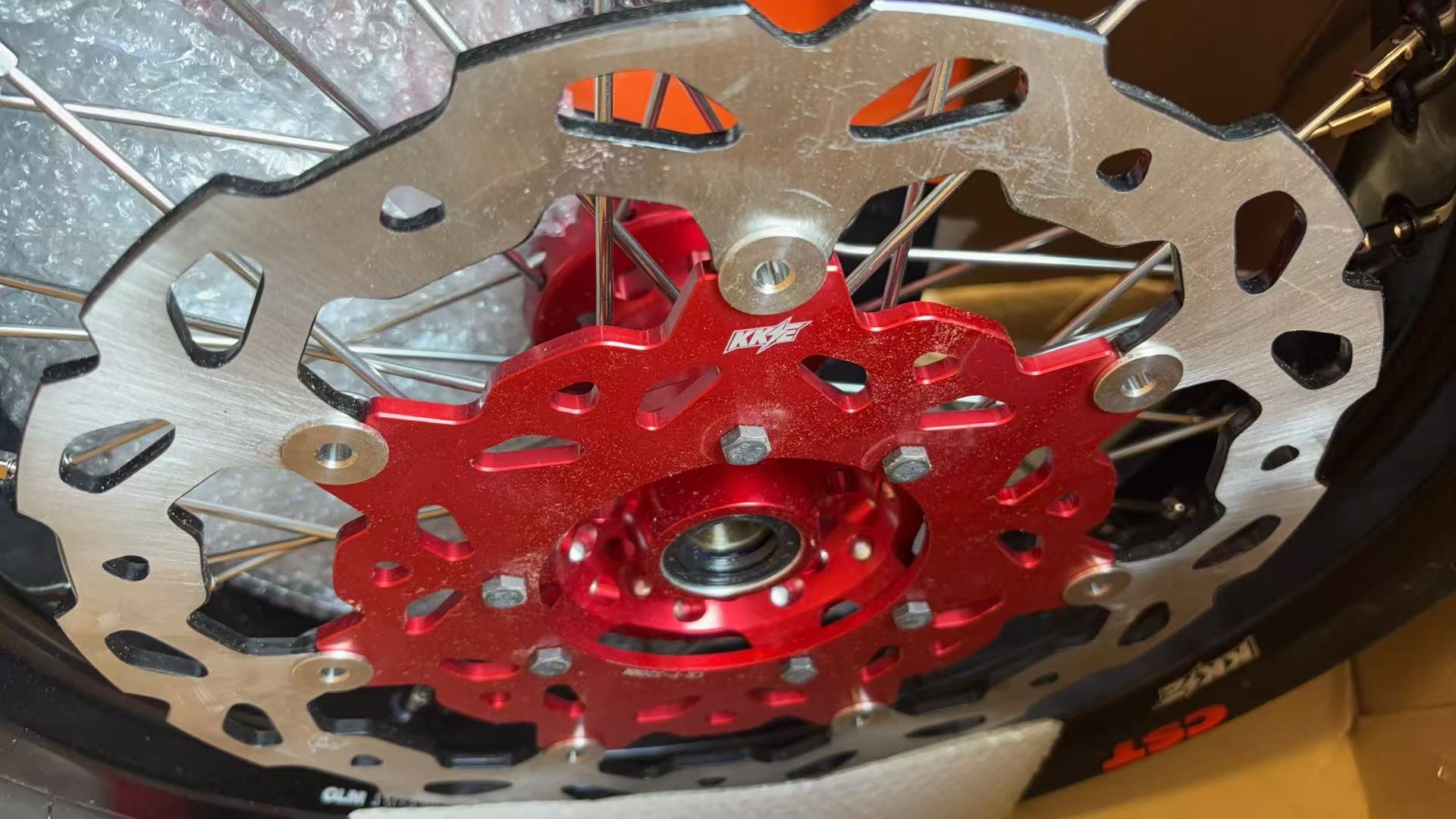 Returned Wheels for Honda CRF250R 2004-2013 CRF450R 2002-2012 -- KKE Supermoto Wheels with CST Tires Mounted 3.5*17"/4.25*17 Rims