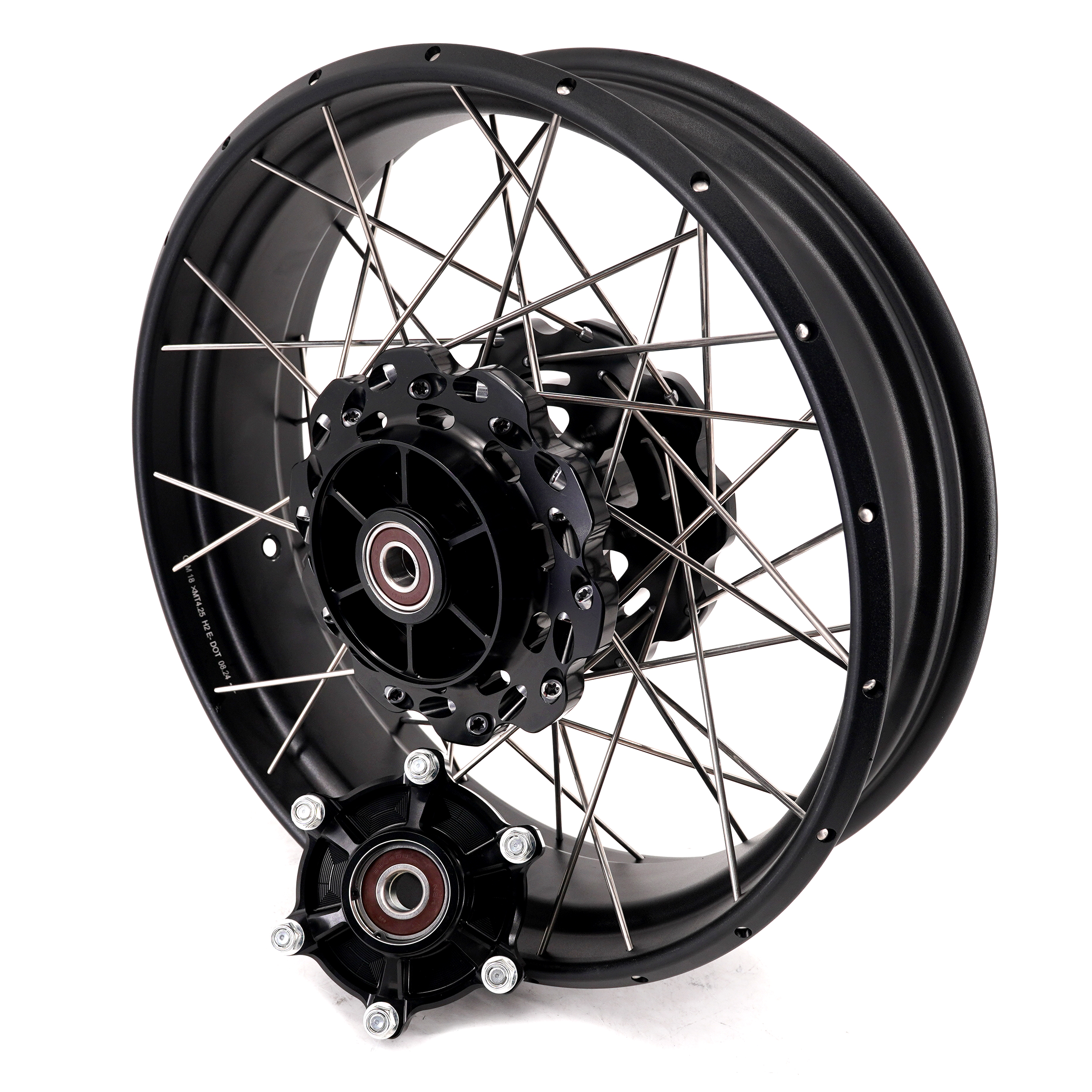 for Tenere 700 -- VMX 2.5*19"/4.25*17" Tubeless Wheels Compatible with Yamaha Tenere 700 2019 - 2026 Black Rims