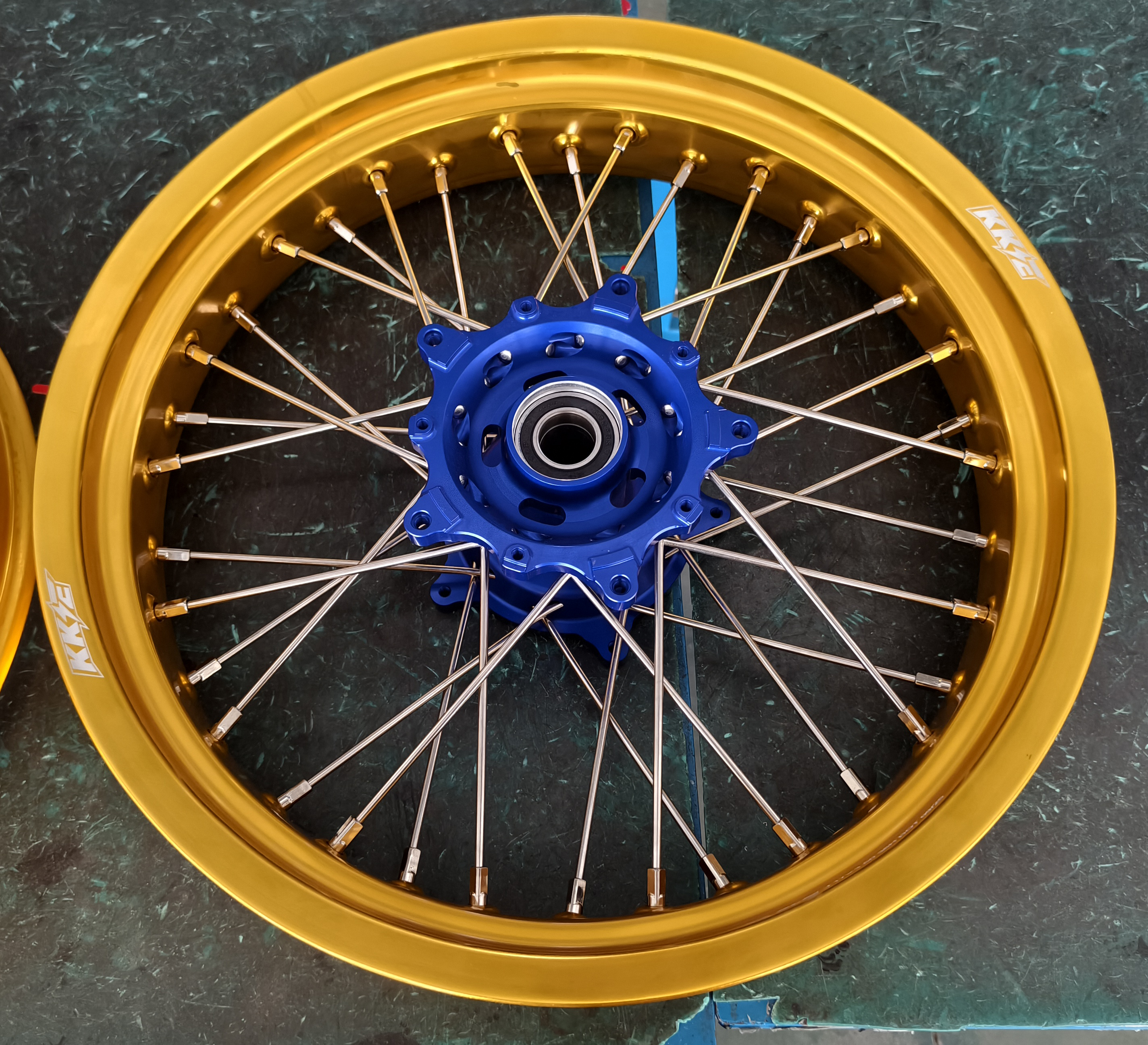 for Tenere 700 -- KKE Wheels Compatible with Yamaha Tenere 700 2019 - 2026 Silver Nuts 3.5*17" / 5.0*17"