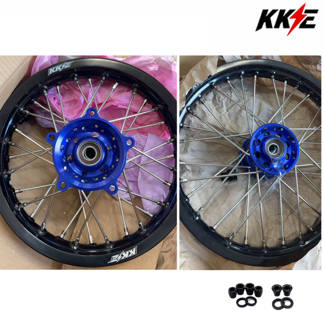 Returned Wheels Compatible with KTM 65 SX Blue Hub 2002-2024--KKE 1.4*14"/1.6*12" Kid's Motorcycle Wheels Rims