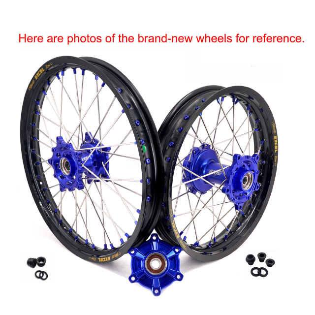 Returned Wheels for Tenere 700 -- KKE Wheels Excel Rims Compatible with Yamaha Tenere 700 2019 - 2025 Blue Nuts 1.85*21"/2.5*18"