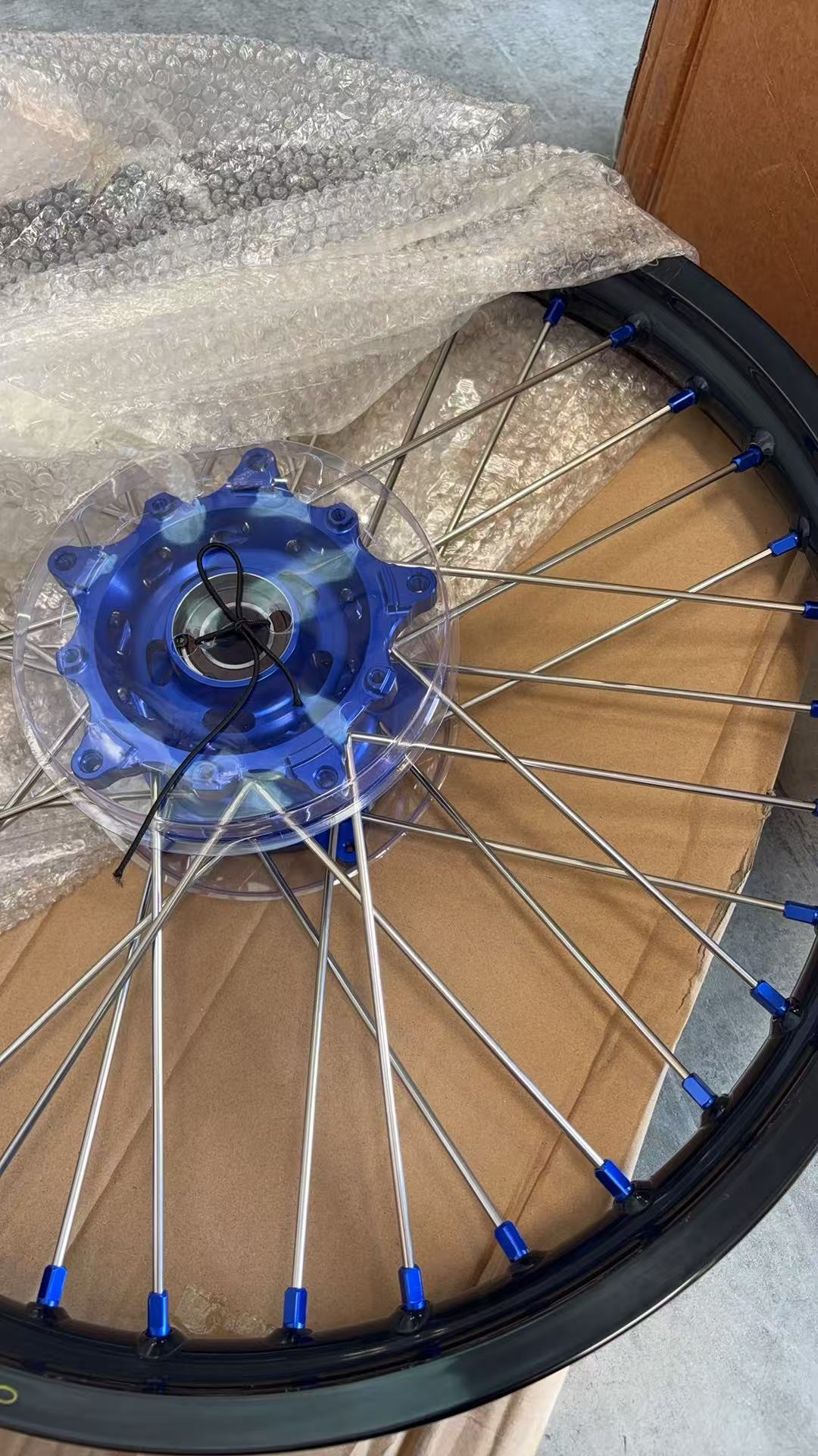 Returned Wheels for Tenere 700 -- KKE Wheels Excel Rims Compatible with Yamaha Tenere 700 2019 - 2025 Blue Nuts 1.85*21"/2.5*18"