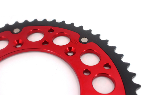 KKE 44T - 52T Hybrid Rear Sprocket for Honda CRF250R CRF450R 2002-2026 CRF450X CR125R 250R (Red / Black)