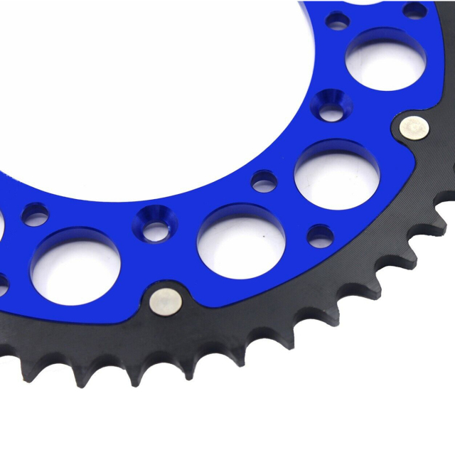 KKE 44T - 52T Hybrid Rear Sprocket for Yamaha YZ125 YZ250 YZ250F YZ450F (Blue /Gold / Black)