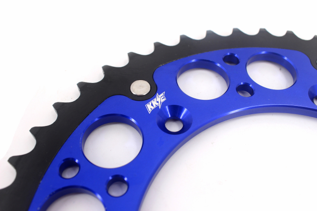 KKE 44T - 52T Hybrid Rear Sprocket for Yamaha YZ125 YZ250 YZ250F YZ450F (Blue /Gold / Black)