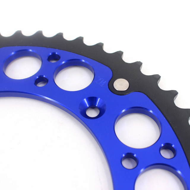 KKE 44T - 52T Hybrid Rear Sprocket for Yamaha YZ125 YZ250 YZ250F YZ450F (Blue /Gold / Black)