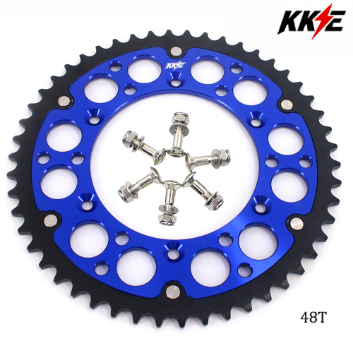 KKE 44T - 52T Hybrid Rear Sprocket for Yamaha YZ125 YZ250 YZ250F YZ450F (Blue /Gold / Black)