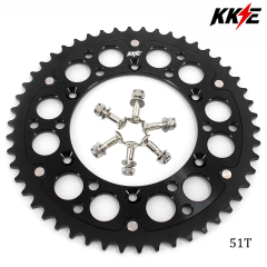 KKE 44T - 52T Hybrid Rear Sprocket for Yamaha YZ125 YZ250 YZ250F YZ450F (Blue /Gold / Black)