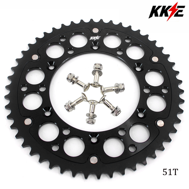 KKE 44T - 52T Hybrid Rear Sprocket for Yamaha YZ125 YZ250 YZ250F YZ450F (Blue /Gold / Black)