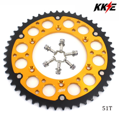 KKE 44T - 52T Hybrid Rear Sprocket for Yamaha YZ125 YZ250 YZ250F YZ450F (Blue /Gold / Black)