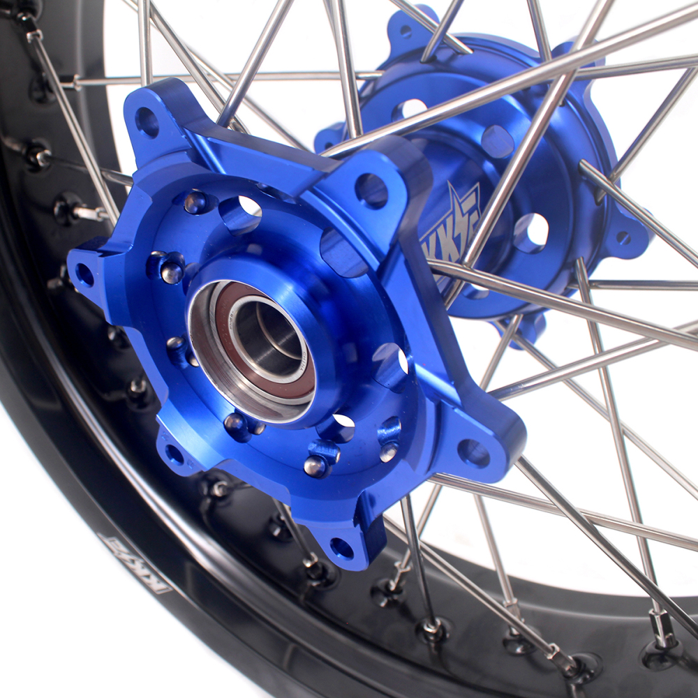for DRZ400SM 05-25 DRZ400S 00-25 DRZ400 E - KKE Supermoto Motard Wheels fit Suzuki CNC Hubs 3.5*17"/4.25*17" (Blue Hub/ Gold Hub/ Black Hub / Red Hub / Silver Hub / Black Rim)