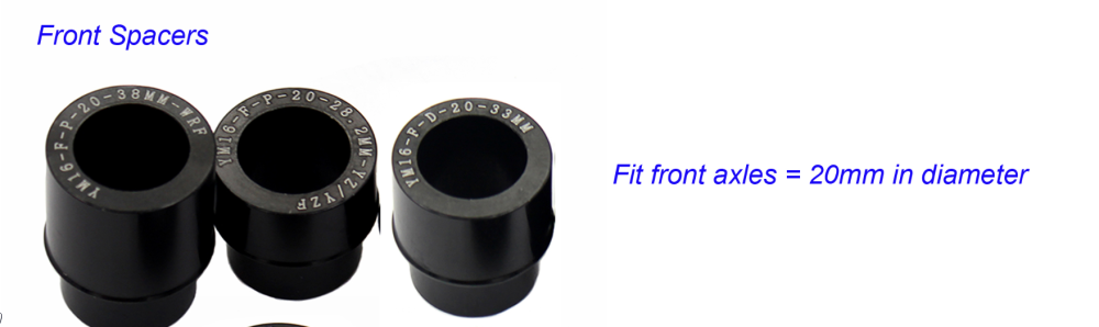 KKE Black Front Spacers Bushings for KKE Wheels that for YZ125 YZ250 fit 20mm Front Axle