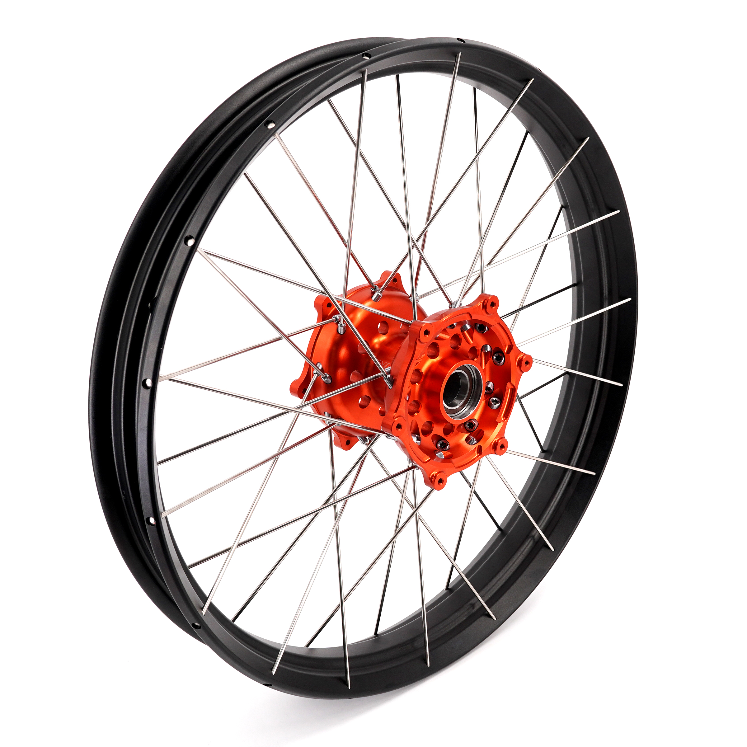 for KTM 1290 / 1090 / 890 / 790 --VMX 21/18 Tubeless Wheels for KTM 1090 Adventure R 2017-2019 / KTM 1290 Adventure 2017-2020 Orange Hub