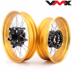 VMX 3.0*19"/4.5*17"  Tubeless Wheels Set Fit for BMW R1200GS/R1250GS 2013-2022 Black Hub Gold Rim