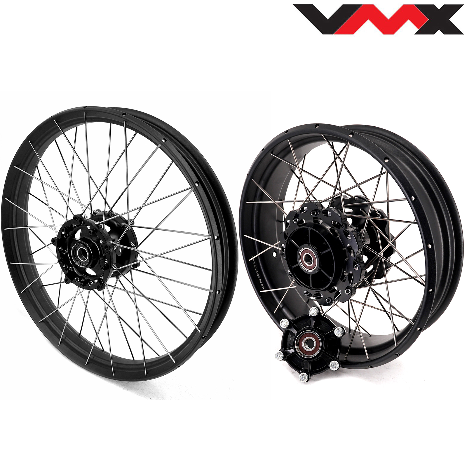 Returned Wheels for Tenere 700 -- VMX 2.5*19"/4.25*17" Tubeless Wheels Compatible with Yamaha Tenere 700 2019 - 2025 Black Rims