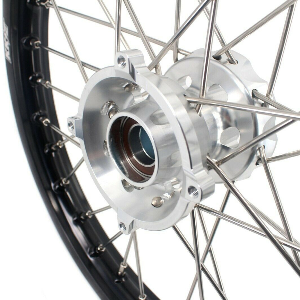 KKE 17/14 Kid's Dirt Bike Wheels Rims Compatible with Husqvarna TC 85 2021 - 2024 / Gas Gas MC 85 2021 - 2024 / KTM 85 SX 2021 - 2024 Blue Nipples