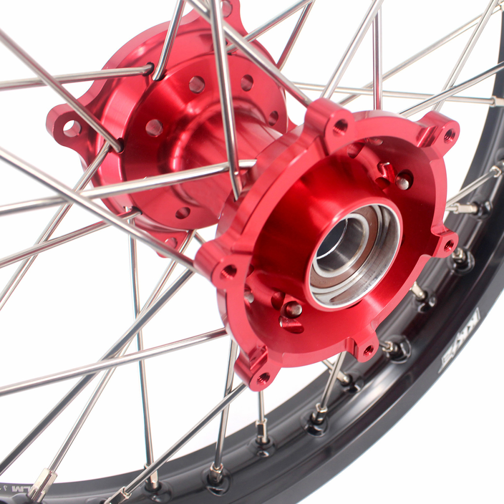 KKE 17/14 Kid's Dirt Bike Wheels Rims Compatible with Husqvarna TC 85 2021 - 2024 / Gas Gas MC 85 2021 - 2024 / KTM 85 SX 2021 - 2024 Blue Nipples