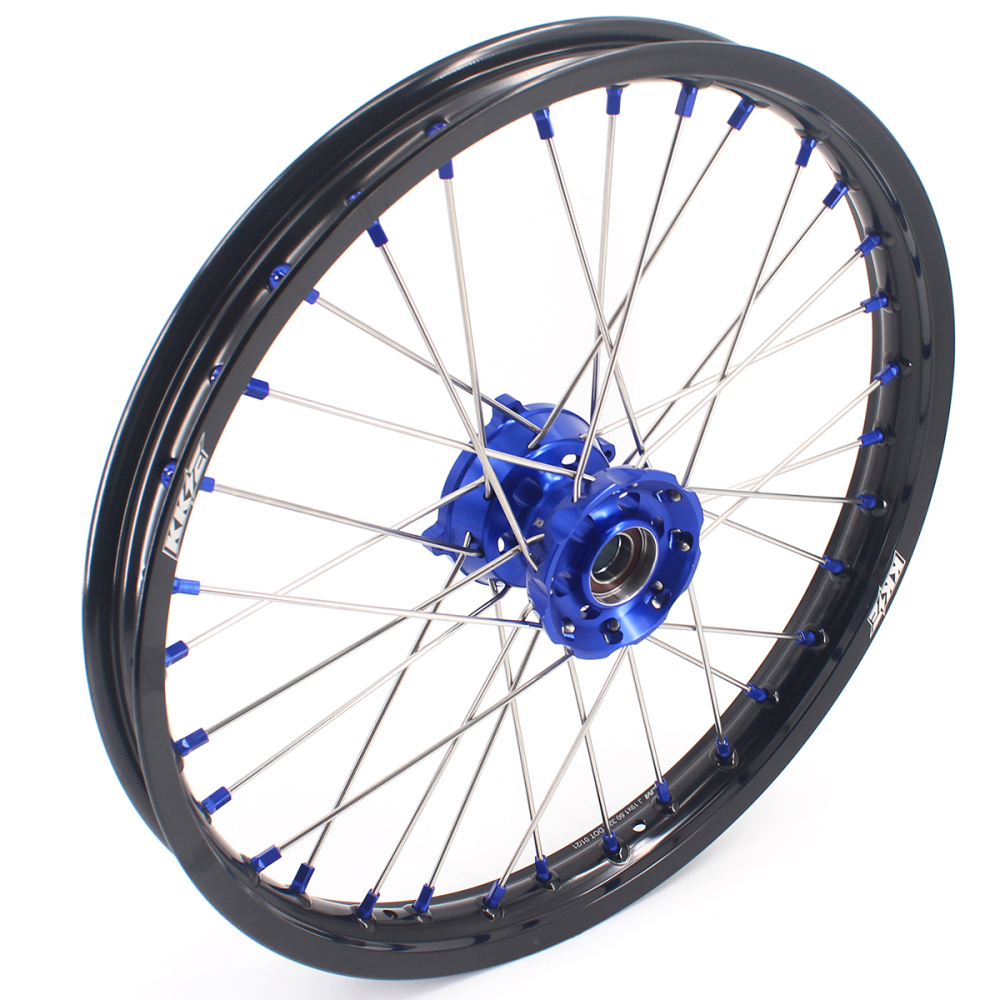KKE 17/14 Kid's Dirt Bike Wheels Rims Compatible with KTM 85 SX 2021 - 2024 Blue Nipples