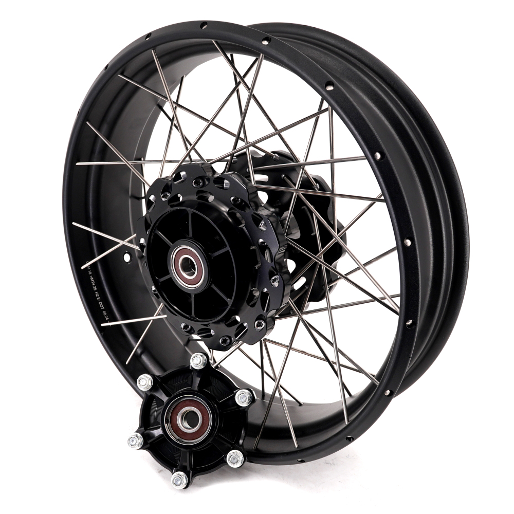 for Tenere 700 -- VMX 2.15*21"/4.25*18" Tubeless Wheels Compatible with Honda Yamaha Tenere 700 2019 - 2025 Black Rims