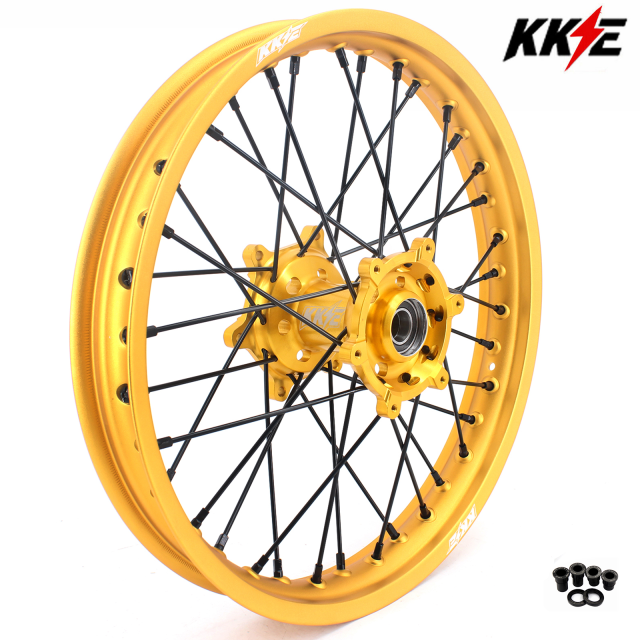 for RM125 RM250 1996-2008-- KKE 2.15*19" CNC Rear Dirt Bike Wheel fit Suzuki (Gold Hub/ Black Hub / Red Hub / Gold Rim / Black Rim)