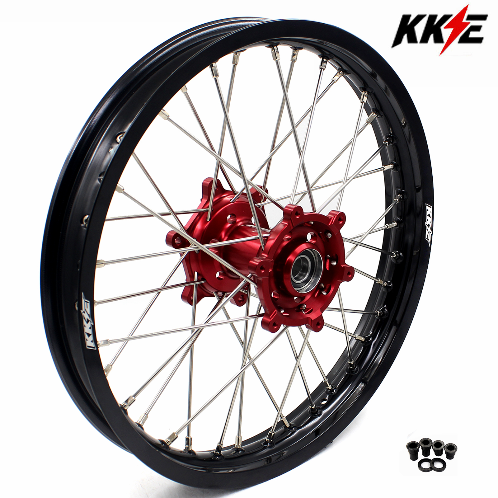 for RM125 RM250 1996-2008-- KKE 2.15*19" CNC Rear Dirt Bike Wheel fit Suzuki (Gold Hub/ Black Hub / Red Hub / Gold Rim / Black Rim)