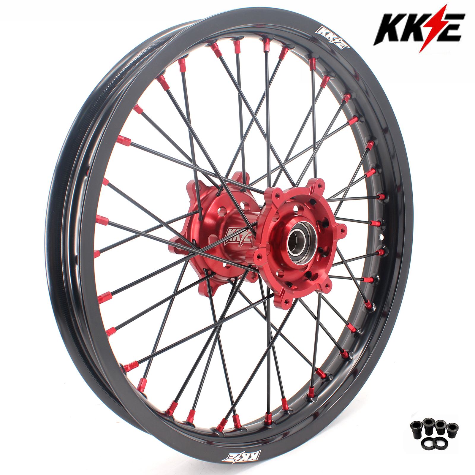 for RM125 RM250 1996-2008-- KKE 2.15*19" CNC Rear Dirt Bike Wheel fit Suzuki (Gold Hub/ Black Hub / Red Hub / Gold Rim / Black Rim)