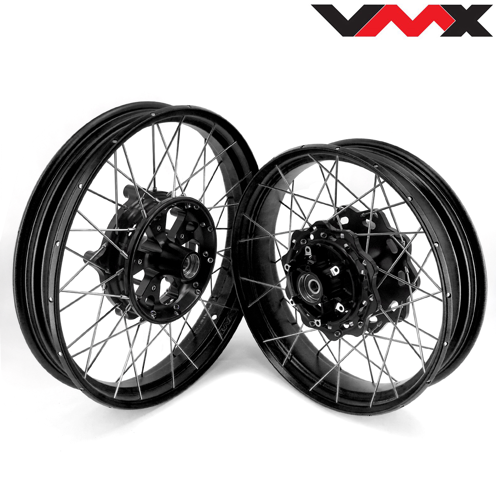 VMX Tubeless Wheelsfit Triumph Scrambler 400X 2024-2025 -- 2.5*19"/3.5*17" (Black Hub/ Red Hub / Black Rim/ Gold Rim)