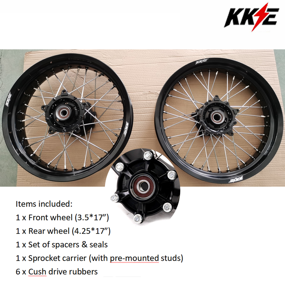 for Tenere 700 -- KKE Wheels Compatible with Yamaha Tenere 700 2019 - 2025 3.5*17" / 4.25*17" Multi-Attribute Red, Black Blue