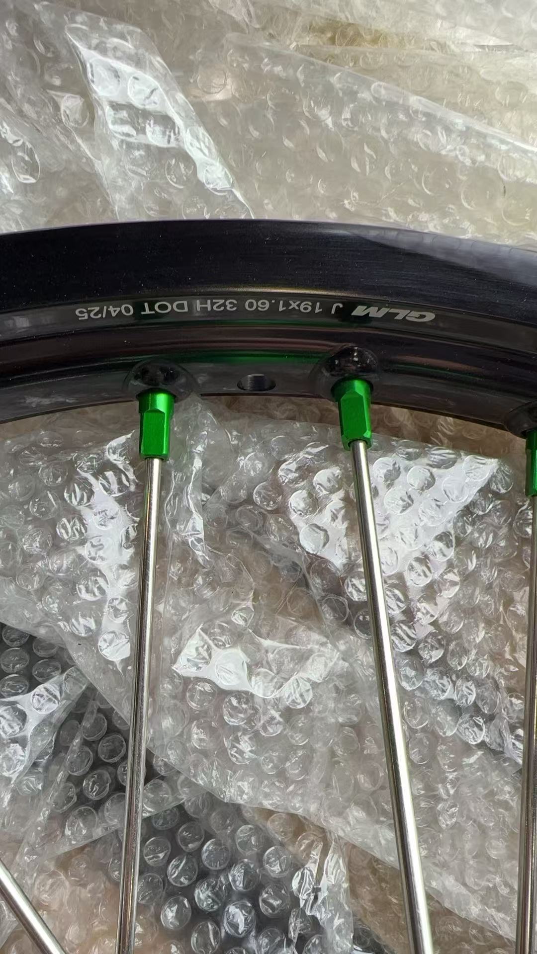 19/16 Returned Wheels for KX85 2000-2025/ KX100 KX112 KX80 93-2000 --- KKE Kid's Dirt Bike Wheels for Kawasaki Green Nipple