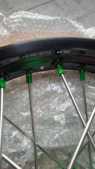 19/16 Returned Wheels for KX85 2000-2025/ KX100 KX112 KX80 93-2000 --- KKE 19/16 Kid's Dirt Bike Wheels for Kawasaki Green Nipple